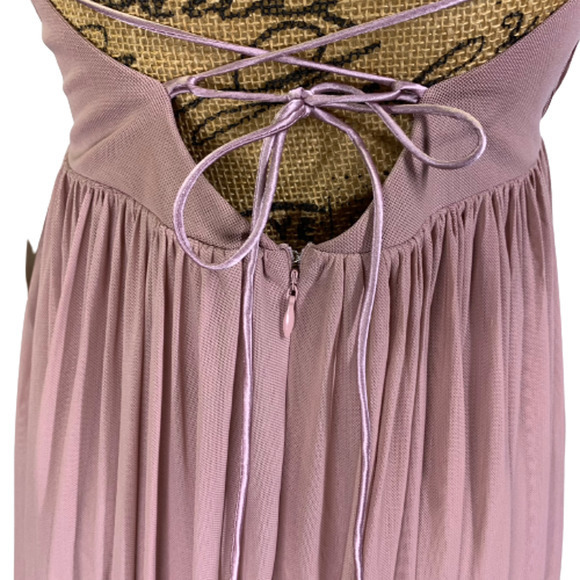 TOBI Taupe Abegayle Plunging Lace-Up Maxi Dress - NWT - Picture 10 of 14